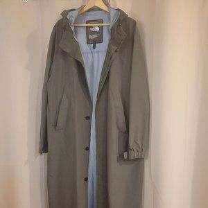 North Face Full Length Rain Jacket- dark green, XL Women's, L Men